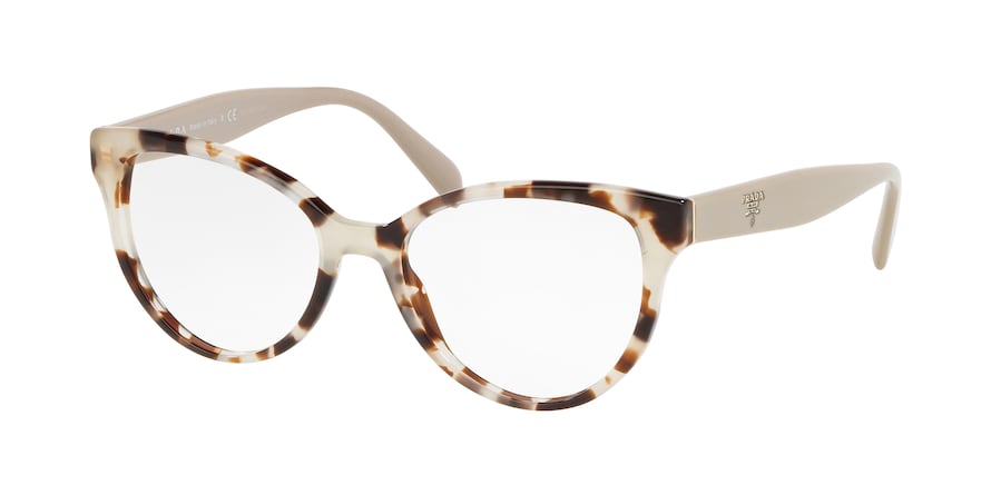 Prada HERITAGE PR01UV Pillow Eyeglasses UAO1O1-SPOTTED OPAL BROWN 54-17-140 - Color Map brown