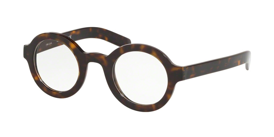 Prada CONCEPTUAL PR01XV Round Eyeglasses 2AU1O1-HAVANA 43-26-145 - Color Map havana