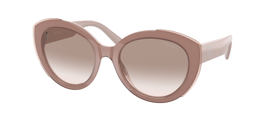 Prada PR01YSF Oval Sunglasses  07V1L0-ALABASTER PINK 56-18-140 - Color Map pink