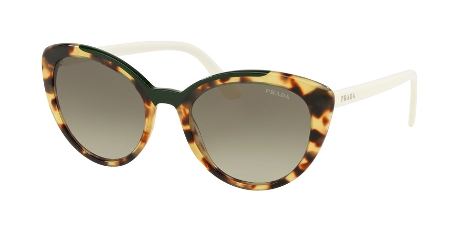 Prada CATWALK PR02VS Cat Eye Sunglasses 3215O2-MEDIUM HAVANA/GREEN 54-20-145 - Color Map havana