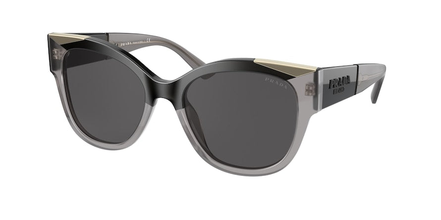 Prada PR02WSF Pillow Sunglasses 03M5S0-BLACK/OPAL GREY 56-19-140 - Color Map grey