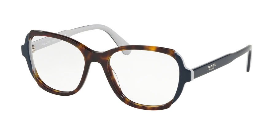 Prada HERITAGE PR03VVF Phantos Eyeglasses  W3C1O1-HAVANA/TOP BLUE/GREY 54-17-140 - Color Map havana