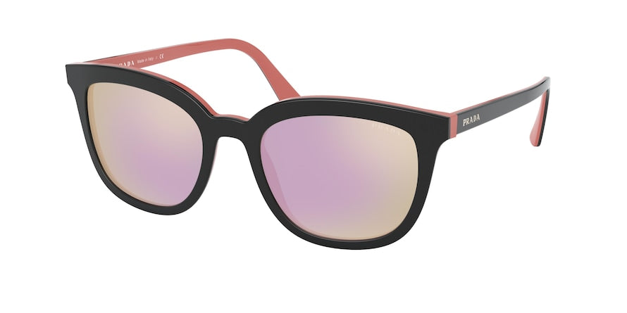Prada PR03XSF Square Sunglasses 541726-TOP BLACK/PINK 53-19-145 - Color Map black