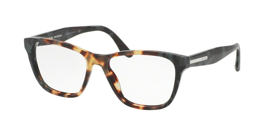 Prada PR04TV Square Eyeglasses U6M1O1-MEDIUM HAVANA/SPOTTED GREEN 52-16-140 - Color Map havana