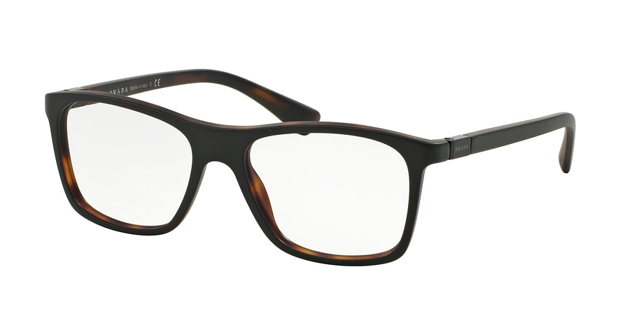 Prada PR05SV Square Eyeglasses UBH1O1-TOP BLACK/MATTE TORTOISE 55-17-140 - Color Map black