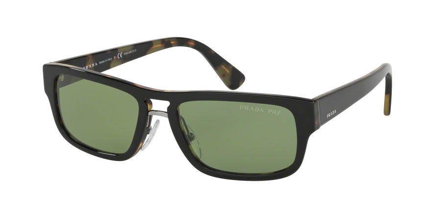 Prada HERITAGE PR05VS Rectangle Sunglasses NAI7Y1-TOP BLACK/MEDIUM HAVANA 56-18-145 - Color Map black