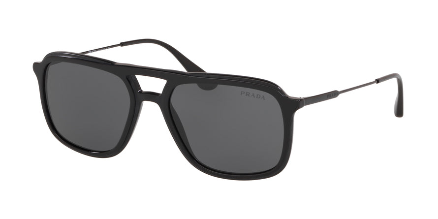 Prada CONCEPTUAL PR06VSF Pillow Sunglasses 1AB1A1-BLACK 57-18-145 - Color Map black