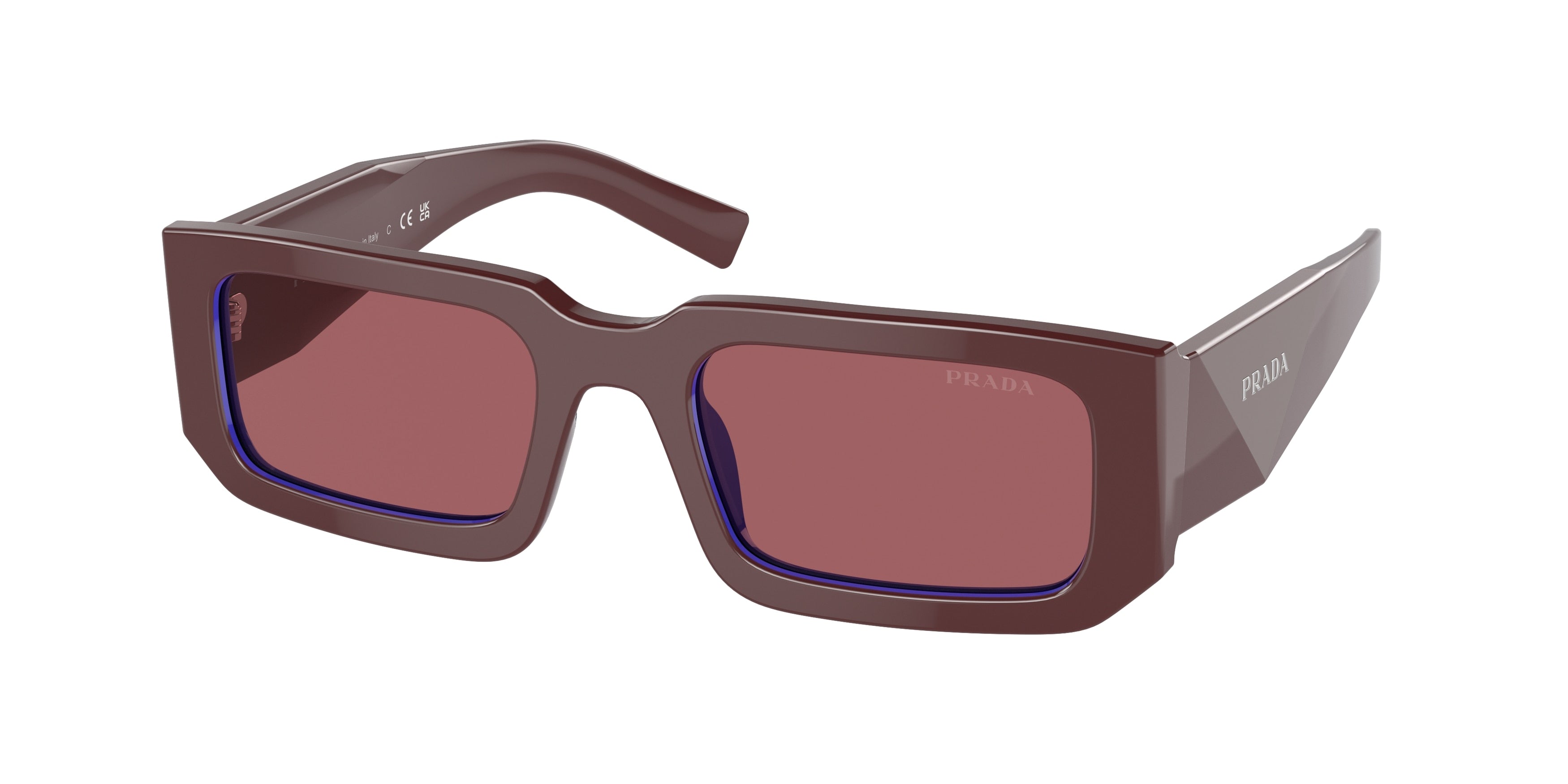 Prada PR06YS Rectangle Sunglasses  16M08S-Etruscan/Blue 52-145-21 - Color Map Red