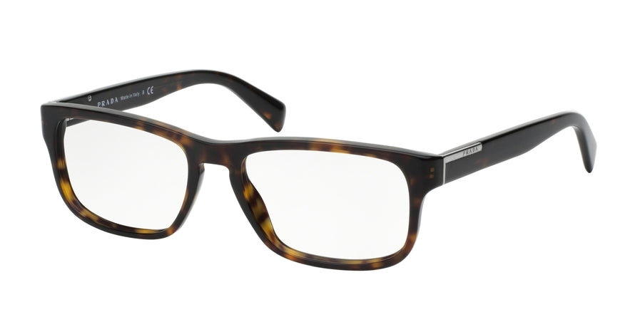 Prada 0PR 07PV PR07PV Rectangle Eyeglasses 2AU1O1-HAVANA 56-17-145 - Color Map havana
