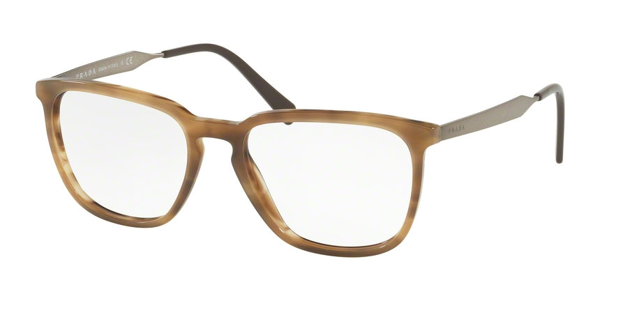 Prada PR07UV Pillow Eyeglasses VYQ1O1-STRIPED BROWN 55-18-145 - Color Map brown