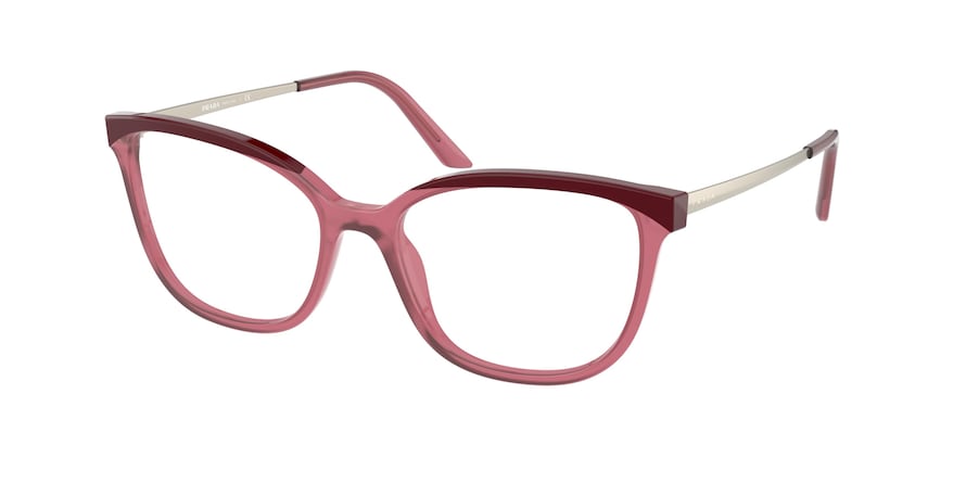 Prada PR07WVF Cat Eye Eyeglasses 08N1O1-BORDEAUX/OPAL CHERRY 54-17-140 - Color Map red