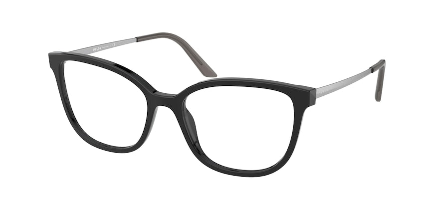 Prada PR07WVF Cat Eye Eyeglasses 1AB1O1-BLACK 54-17-140 - Color Map black