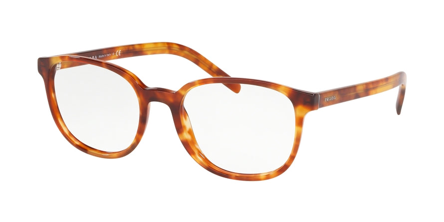 Prada CONCEPTUAL PR07XV Square Eyeglasses 4BW1O1-LIGHT HAVANA 54-19-145 - Color Map havana