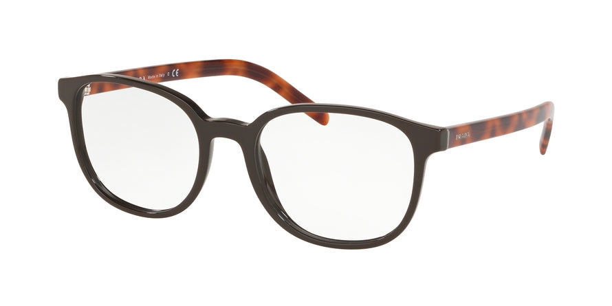 Prada CONCEPTUAL PR07XV Square Eyeglasses U6C1O1-BROWN 54-19-145 - Color Map brown