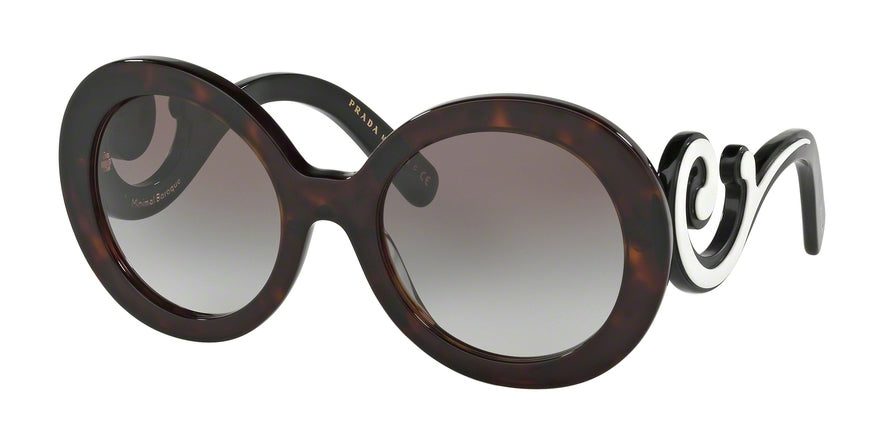 Prada PR08TSF Round Sunglasses 2AU0A7-HAVANA 55-22-135 - Color Map havana