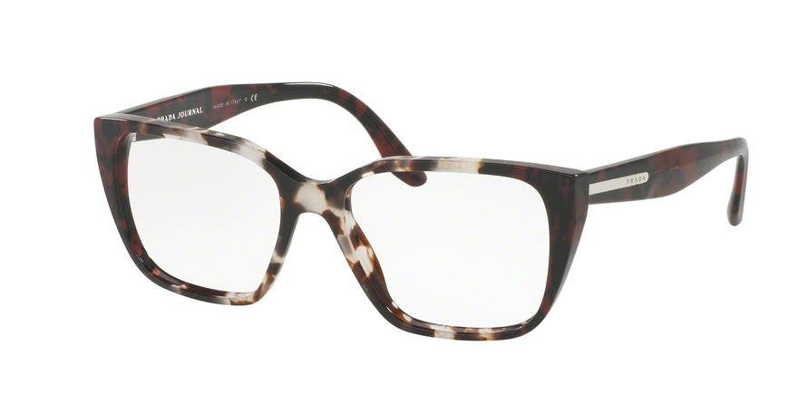 Prada PR08TV Square Eyeglasses U6K1O1-SPOTTED OP BROWN/SPOTTED RED 53-16-140 - Color Map brown