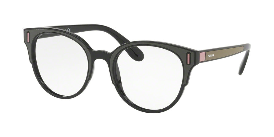 Prada CATWALK PR08UV Phantos Eyeglasses SVK1O1-BLACK/BROWN/PINK 52-20-140 - Color Map brown