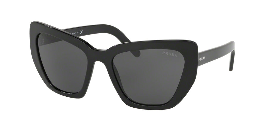 Prada CATWALK PR08VSF Cat Eye Sunglasses  1AB5S0-BLACK/ 55-19-140 - Color Map black