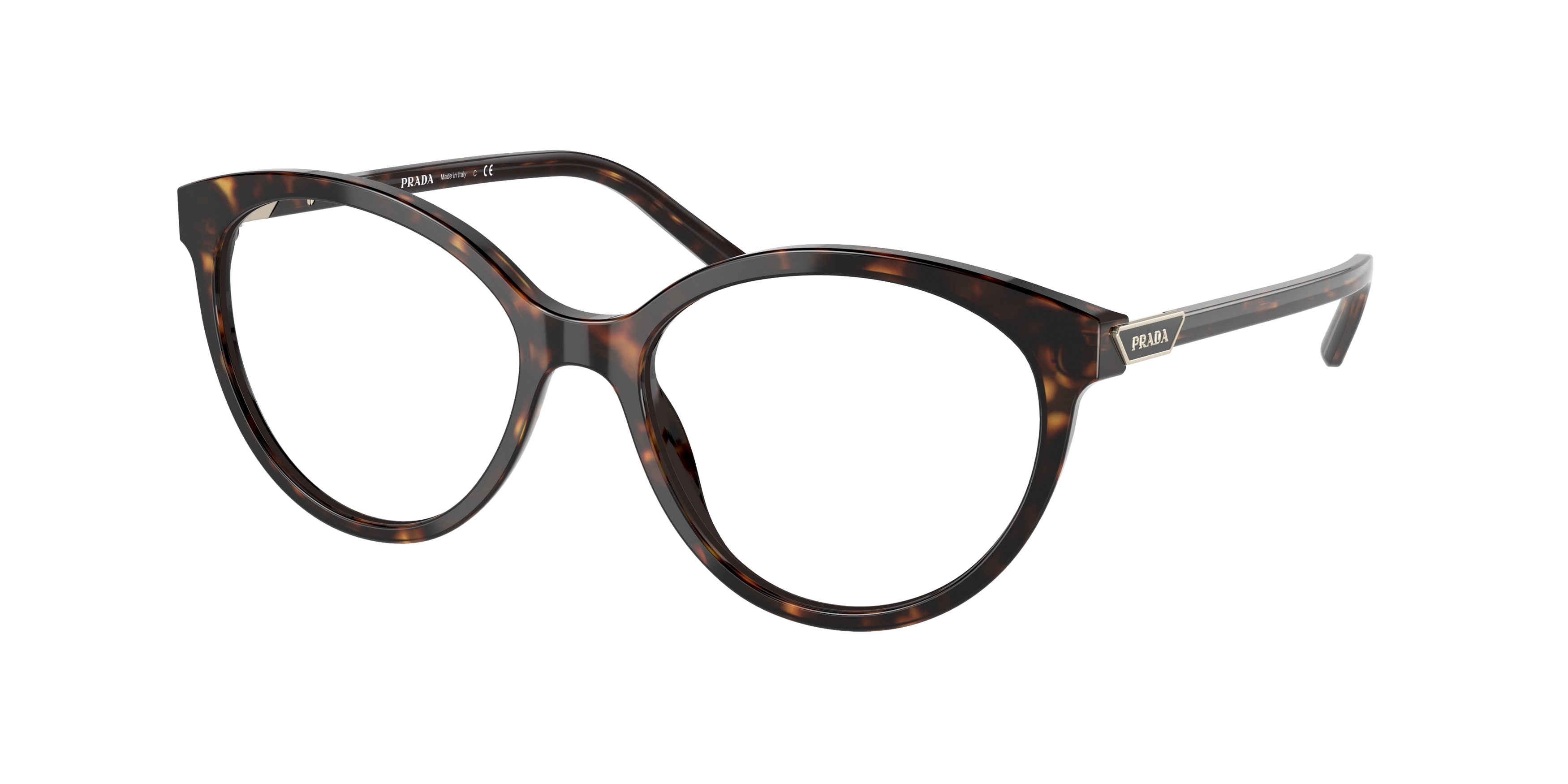 Prada PR08YVF Oval Eyeglasses 2AU1O1-Tortoise 54-140-16 - Color Map Tortoise