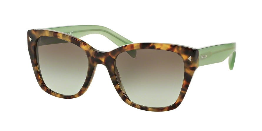 Prada HERITAGE PR09SSF Square Sunglasses UEZ4K1-SPOTTED BROWN GREEN 56-20-140 - Color Map green