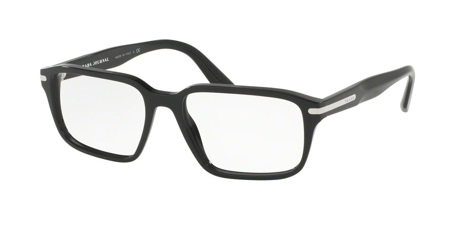 Prada PR09TVF Rectangle Eyeglasses 1AB1O1-BLACK 55-17-140 - Color Map black