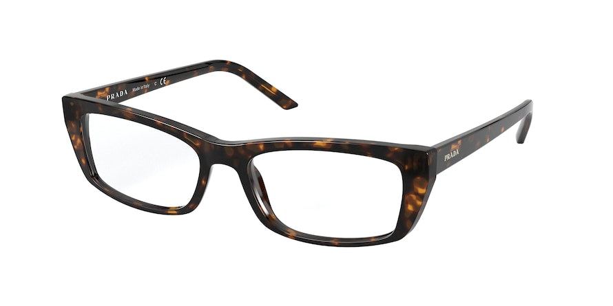 Prada PR10XVF Rectangle Eyeglasses 2AU1O1-HAVANA 54-17-140 - Color Map havana