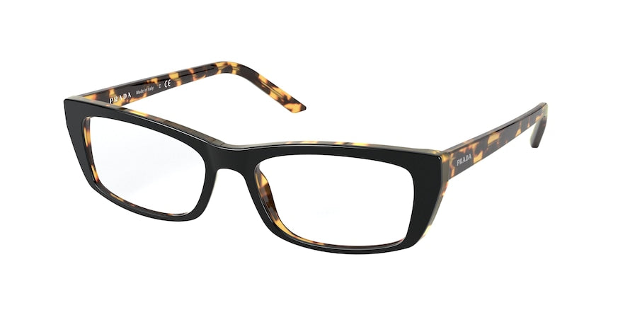 Prada PR10XVF Rectangle Eyeglasses NAI1O1-TOP BLACK/HAVANA 54-17-140 - Color Map black