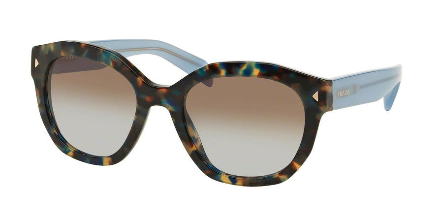 Prada PR12SS Irregular Sunglasses UE14S2-SPOTTED BROWN BLUE 53-20-140 - Color Map blue