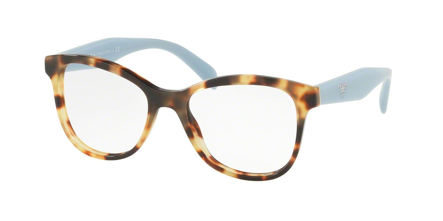 Prada HERITAGE PR12TV Pillow Eyeglasses 7S01O1-MEDIUM HAVANA 51-17-140 - Color Map havana