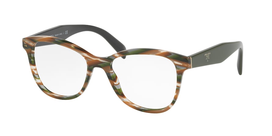 Prada HERITAGE PR12TV Pillow Eyeglasses VAO1O1-SHEAVES GREY BROWN 53-17-140 - Color Map grey