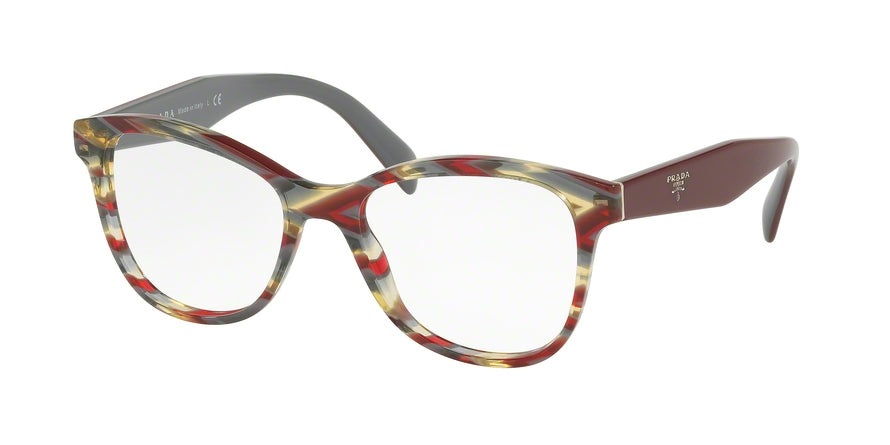 Prada HERITAGE PR12TV Pillow Eyeglasses VAP1O1-SHEAVES BORDEAUX GREEN 51-17-140 - Color Map bordeaux