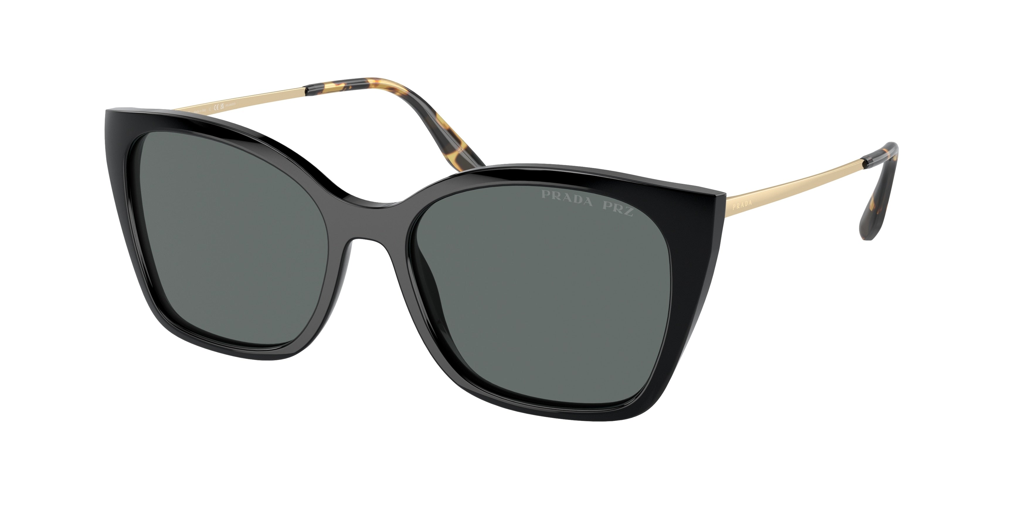 Prada PR12XS Cat Eye Sunglasses  1AB5Z1-Black 54-145-17 - Color Map Black