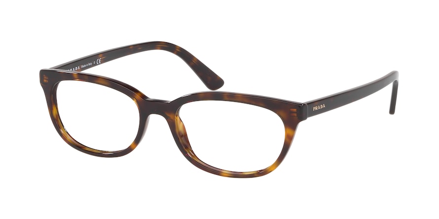 Prada CATWALK PR13VVF Oval Eyeglasses 2AU1O1-HAVANA 53-17-145 - Color Map havana