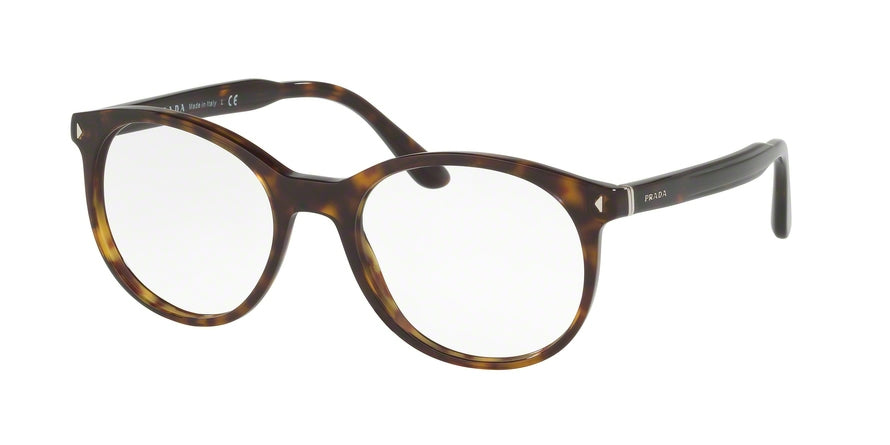 Prada PR14TVF Oval Eyeglasses  2AU1O1-HAVANA 52-19-145 - Color Map havana