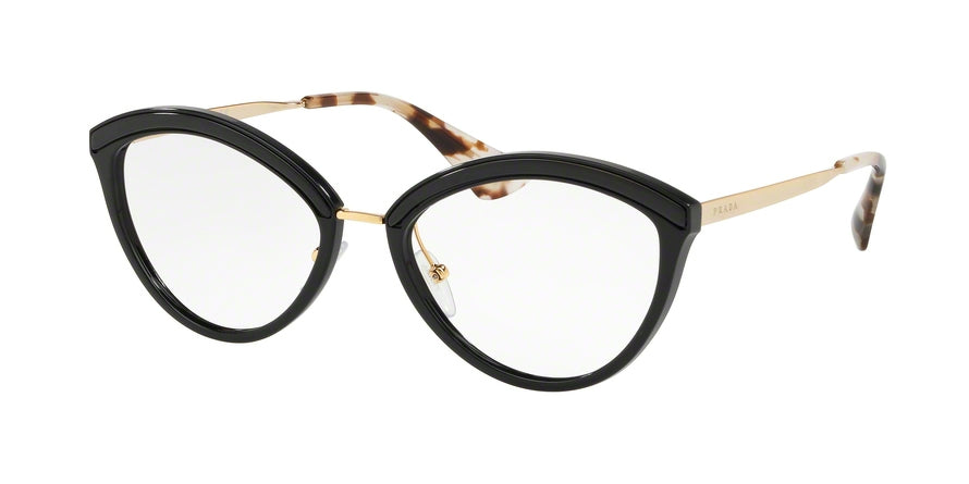 Prada CATWALK PR14UV Oval Eyeglasses KUI1O1-BLACK 52-18-140 - Color Map black