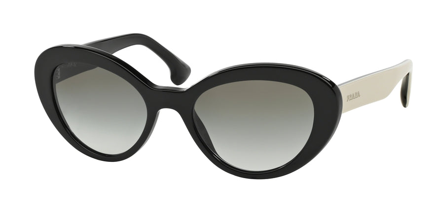 Prada PORTRAIT PR15QS Oval Sunglasses 1AB0A7-BLACK 53-19-140 - Color Map havana