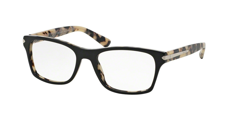 Prada PR16SV Rectangle Eyeglasses ROK1O1-TOP BLACK/WHITE HAVANA 54-18-140 - Color Map black
