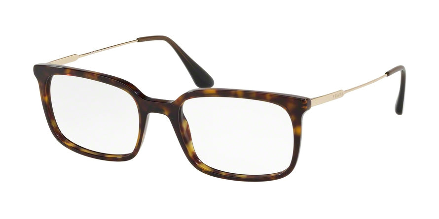 Prada CONCEPTUAL PR16UVF Pillow Eyeglasses 2AU1O1-HAVANA 55-19-150 - Color Map havana