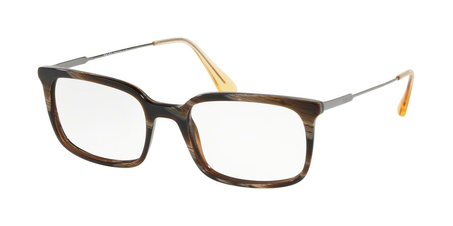 Prada CONCEPTUAL PR16UV Pillow Eyeglasses C9O1O1-DARK HORN 55-19-150 - Color Map brown
