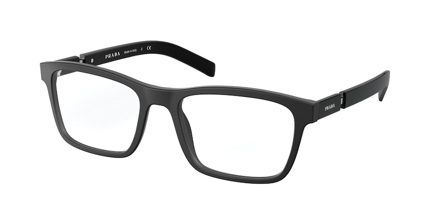 Prada PR16XVF Rectangle Eyeglasses 1BO1O1-MATTE BLACK 56-17-145 - Color Map black