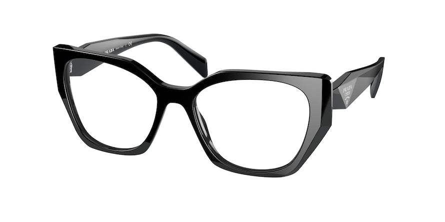 Prada PR18WVF Irregular Eyeglasses 1AB1O1-BLACK 54-17-145 - Color Map black