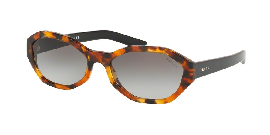 Prada MILLENIALS PR20VS Irregular Sunglasses UF33D0-ORANGE HAVANA 56-17-140 - Color Map havana