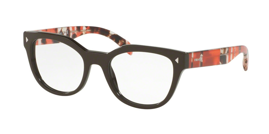 Prada PR21SV Square Eyeglasses DHO1O1-BROWN 53-19-140 - Color Map brown