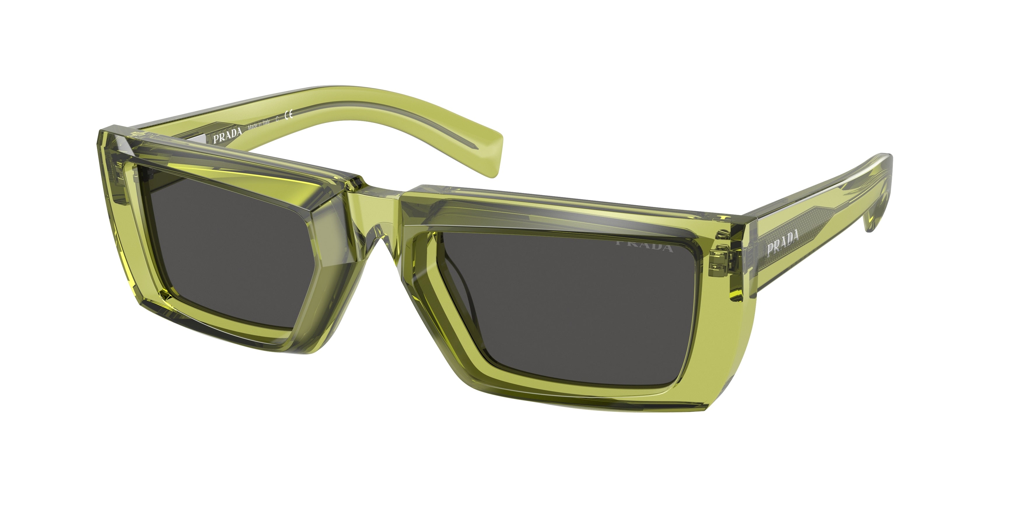 Prada PR24YS Rectangle Sunglasses  19B5S0-Crystal Fern 55-140-21 - Color Map Green