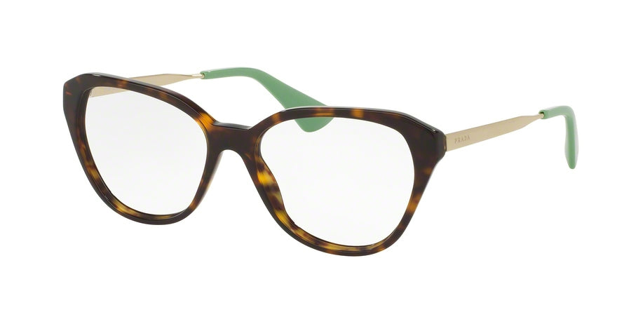 Prada CATWALK PR28SVF Square Eyeglasses 2AU1O1-HAVANA 54-16-140 - Color Map havana