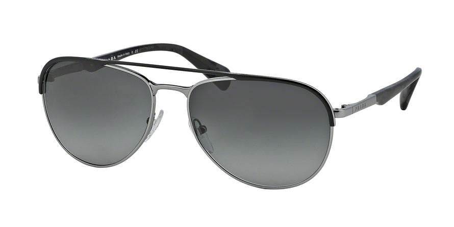 Prada PR51QS Pilot Sunglasses  GAQ2D0-MATTE BLACK/GUNMETAL 59-16-140 - Color Map black