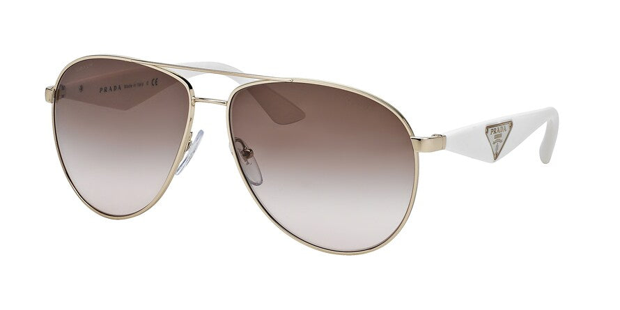 Prada TRIANGLE PR53QS Pilot Sunglasses ZVN0A6-PALE GOLD 60-13-140 - Color Map gold