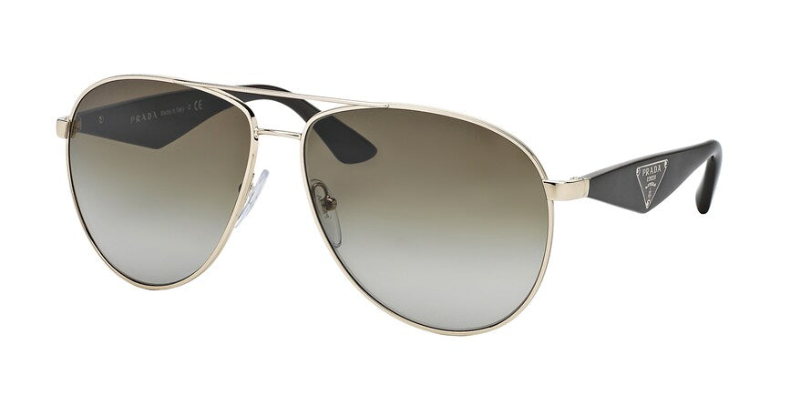 Prada TRIANGLE PR53QS Pilot Sunglasses ZVN1X1-PALE GOLD 60-13-140 - Color Map gold