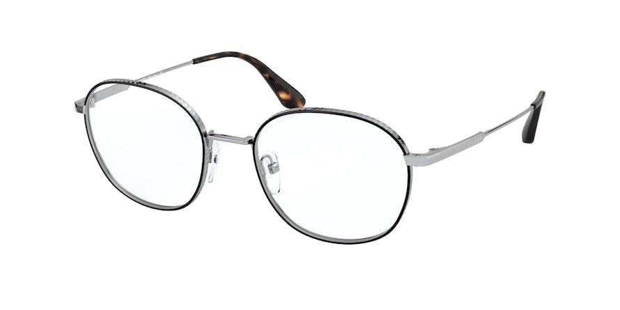 Prada PR53WV Phantos Eyeglasses 5241O1-SILVER/BLACK 52-19-145 - Color Map black