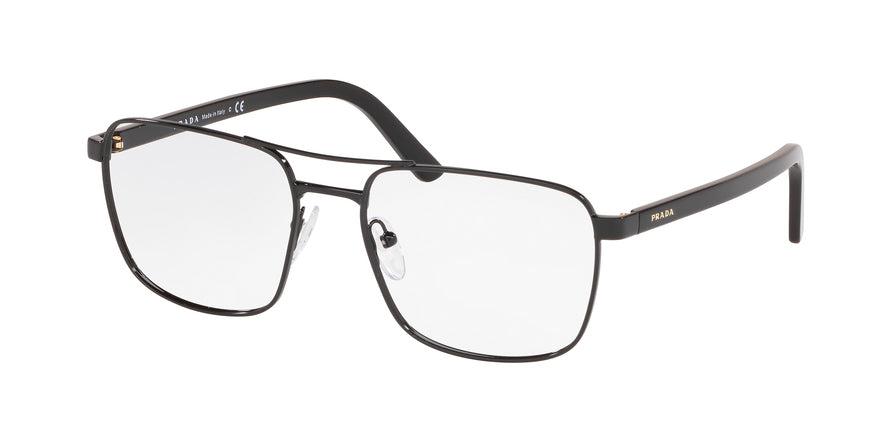 Prada HERITAGE PR53XV Rectangle Eyeglasses 1AB1O1-BLACK 54-17-140 - Color Map black